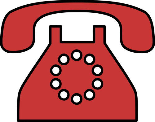 Teléfono rojo delineado