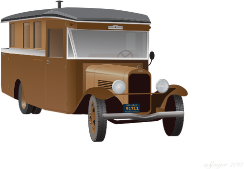 Old truck camper vector graphics
