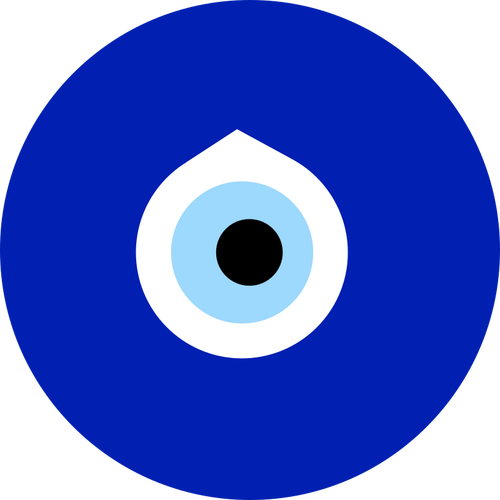 Kreikkalainen silmä sinisellä värillä