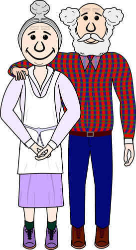 Old couple vector image