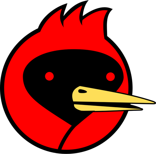 लाल सिर के साथ एक पक्षी के वेक्टर क्लिप आर्ट
