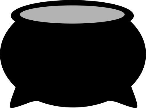 Vektorový výkres prázdný černý hrnec