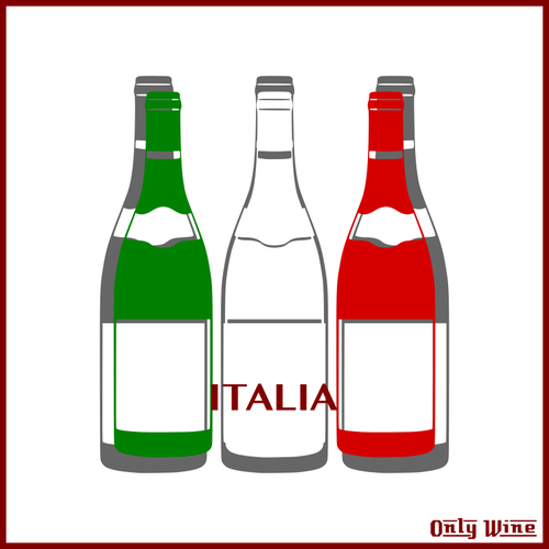 Italienische Flagge und Weine