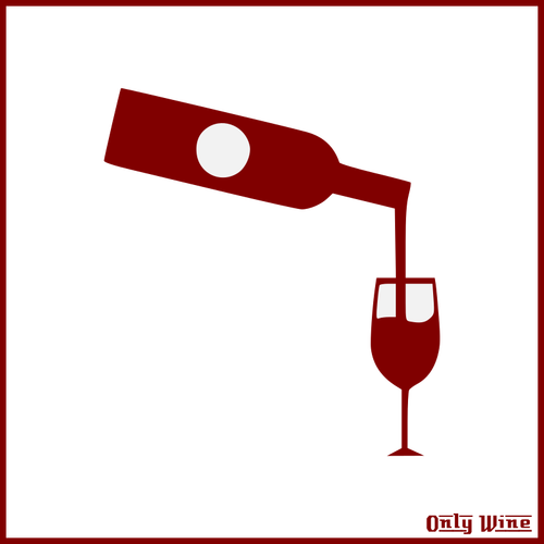 Red wine bottle and glass