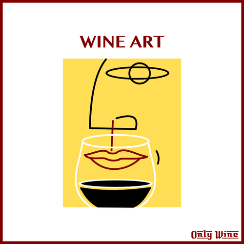 Dibujo artístico de vino