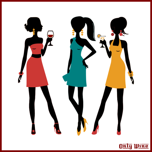 Download Three girls drinking | Public domain vectors