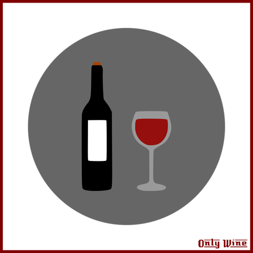 Wine glass and bottle symbol | Public domain vectors