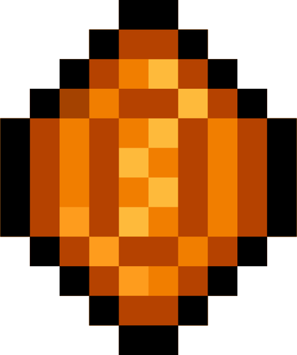 ピクセルのオレンジ色の宝石