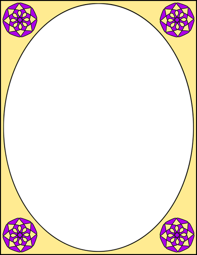 Cadre ovale avec décorations