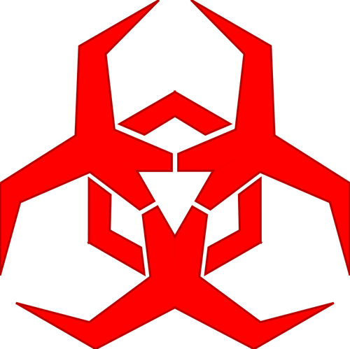 Malware hazard symbol red vector image