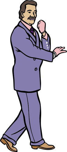 Man in a fashionable purple suit vector graphics