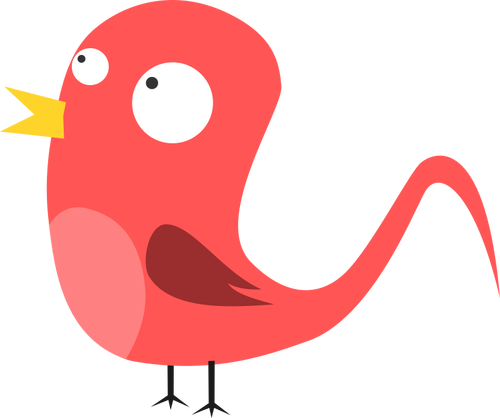 Pájaro rojo de dibujos animados