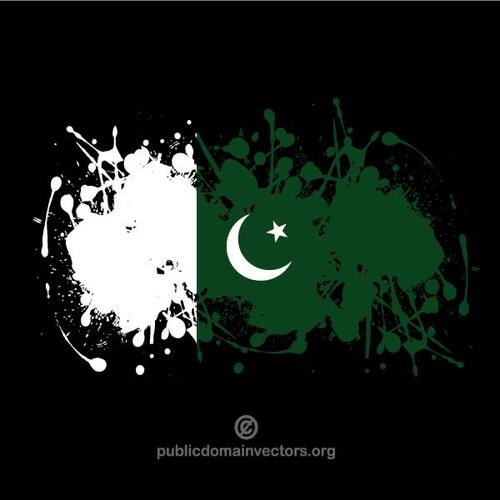Брызг краски с флагом Пакистана