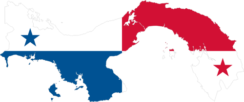 Map of Panama with flag