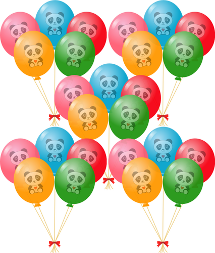 Panda ballonnen vectorafbeelding