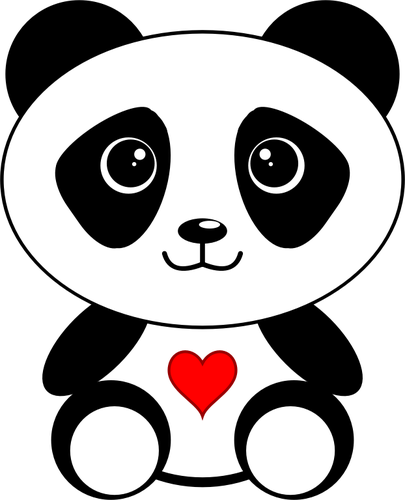 Panda with a heart