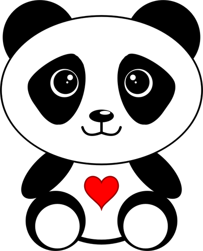 Panda con un cuore