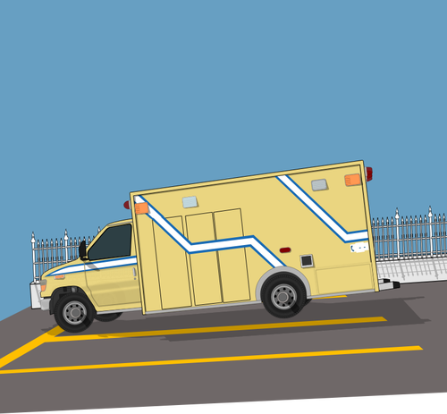 ケベック州の道路ベクトル画像の車の救急車
