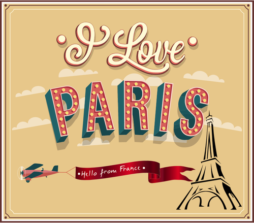 Париж путешествия плакат