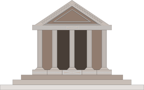 希腊帕台农神庙棕色模型矢量图