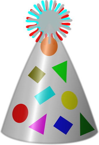 Vector clip art of party hat silver plated