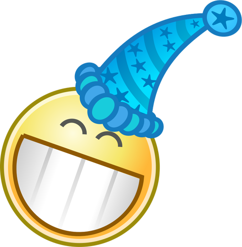 Vector clip art of smiley with party cap