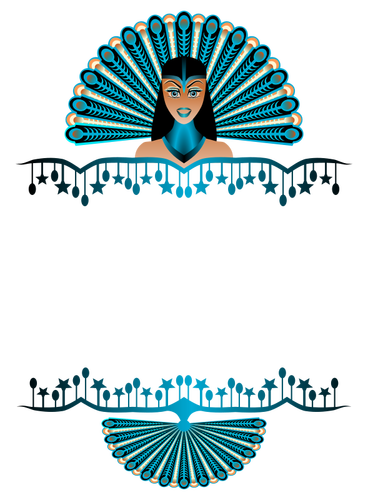 Peacock Girl Border Vector