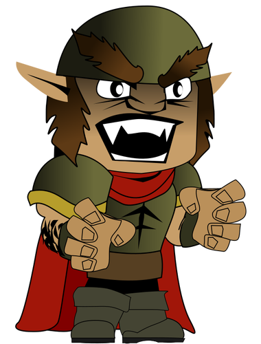 Orc chibi vektorgrafikk utklipp