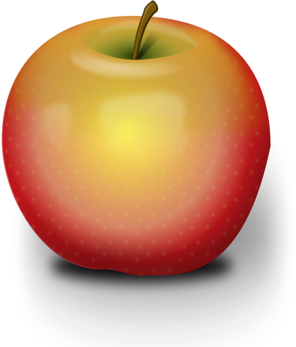 Ilustración vectorial de manzana ligera opacidad