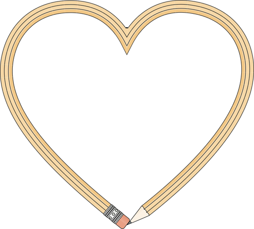 Ołówek rama serce