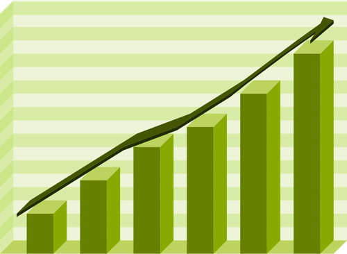 Performance graph green vector illustration