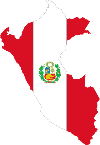 Mapa de bandeira do Peru