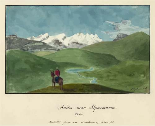 Andes péruviennes avec le cavalier solitaire