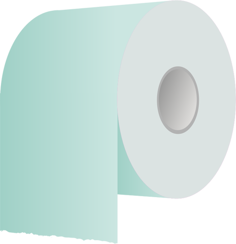 Toilet paper roll in green vector illustration