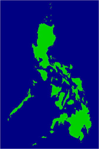 Vector illustration of green map of the Philippines