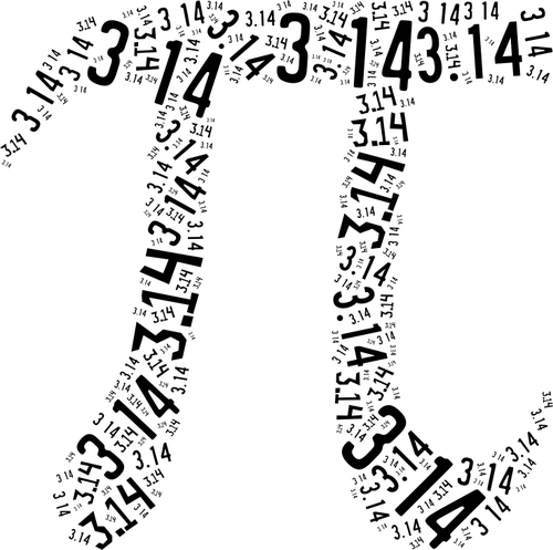 Pi cijfervormen silhouet