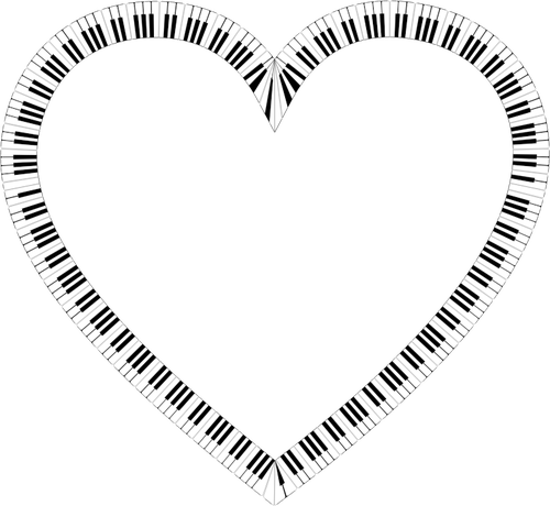 Coração de teclas de piano
