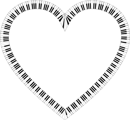 Corazón de teclas del piano