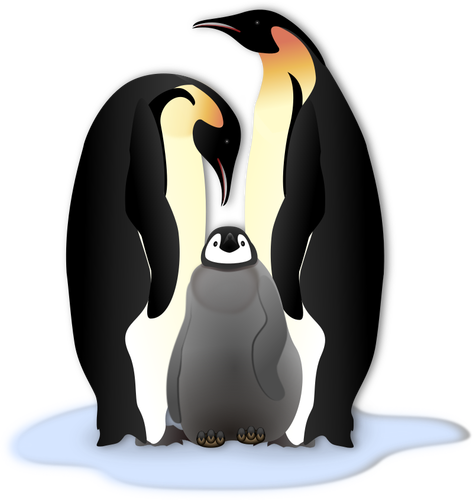 Penguin familie i farge illustrasjon