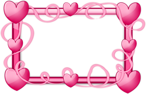 Rosa corazones gráficos vectoriales de marco