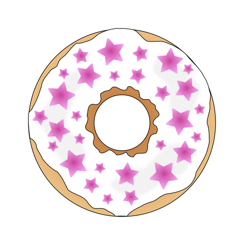 Розовые звезды пончик