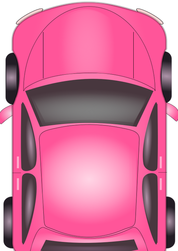 ピンク車トップ ビュー ベクトル イラスト