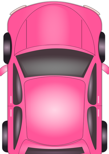 Pink car top view vector illustration