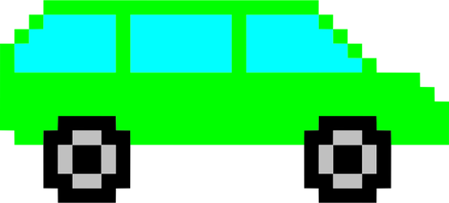 Zelený pixel auto