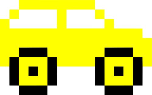 Pixel galben auto