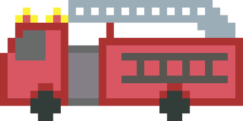 Pixel brandweerwagen