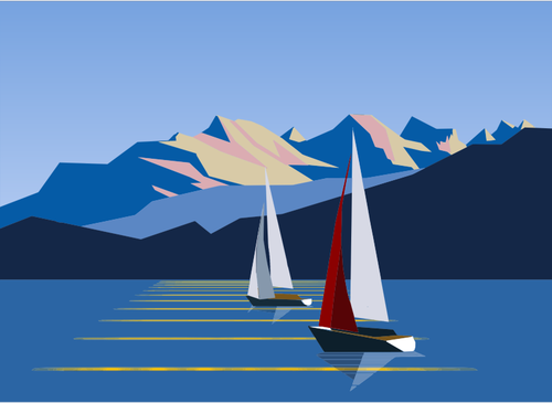 Sailboats and mountains