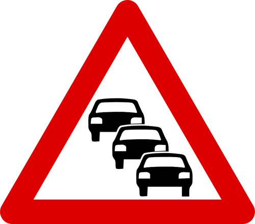 Possible road queues traffic sign vector image