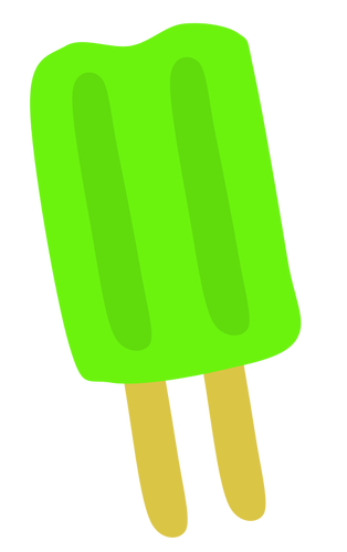 绿色冰淇淋上棍子的矢量绘图