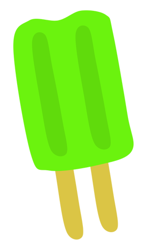 Green icecream on stick vector drawing